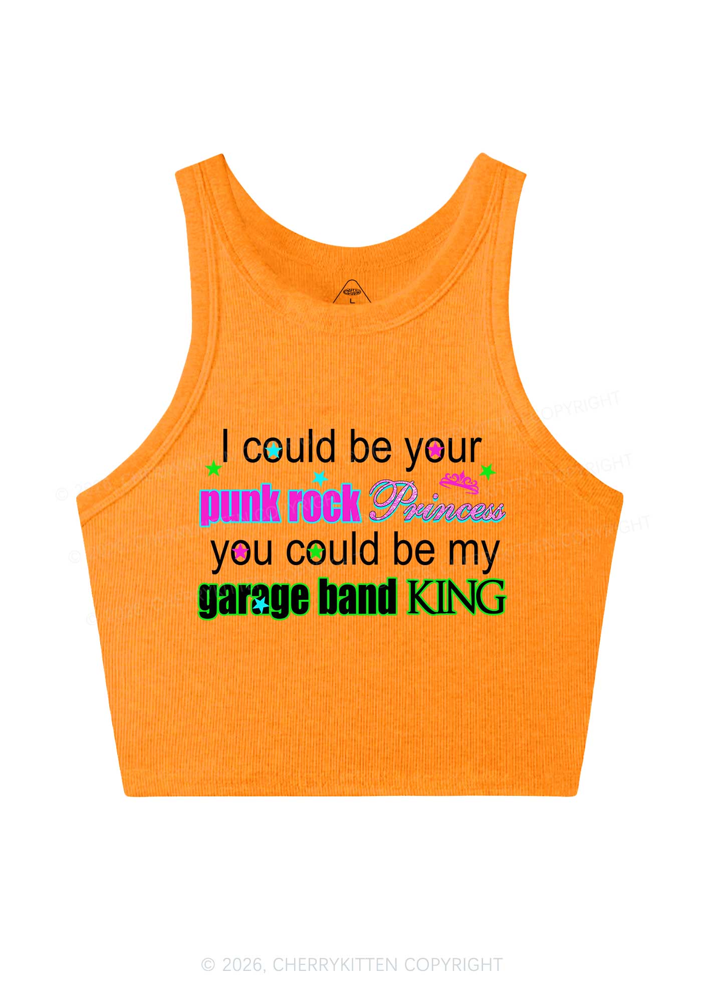 Punk Rock Princess Y2K Crop Tank Top Cherrykitten
