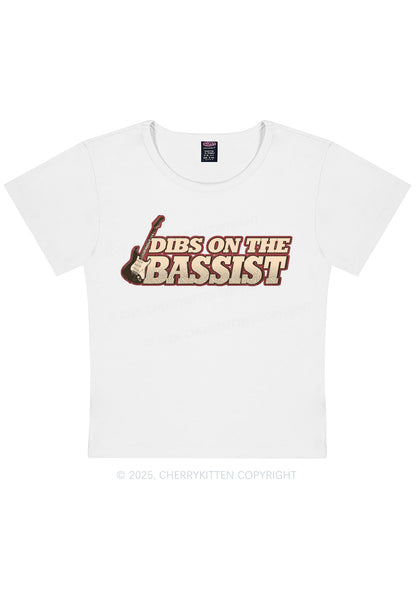 Dibs On The Bassist Y2K Baby Tee Cherrykitten