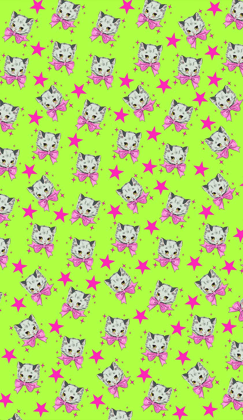 Pink Bow Cats Star Y2K Phone Case Cherrykitten