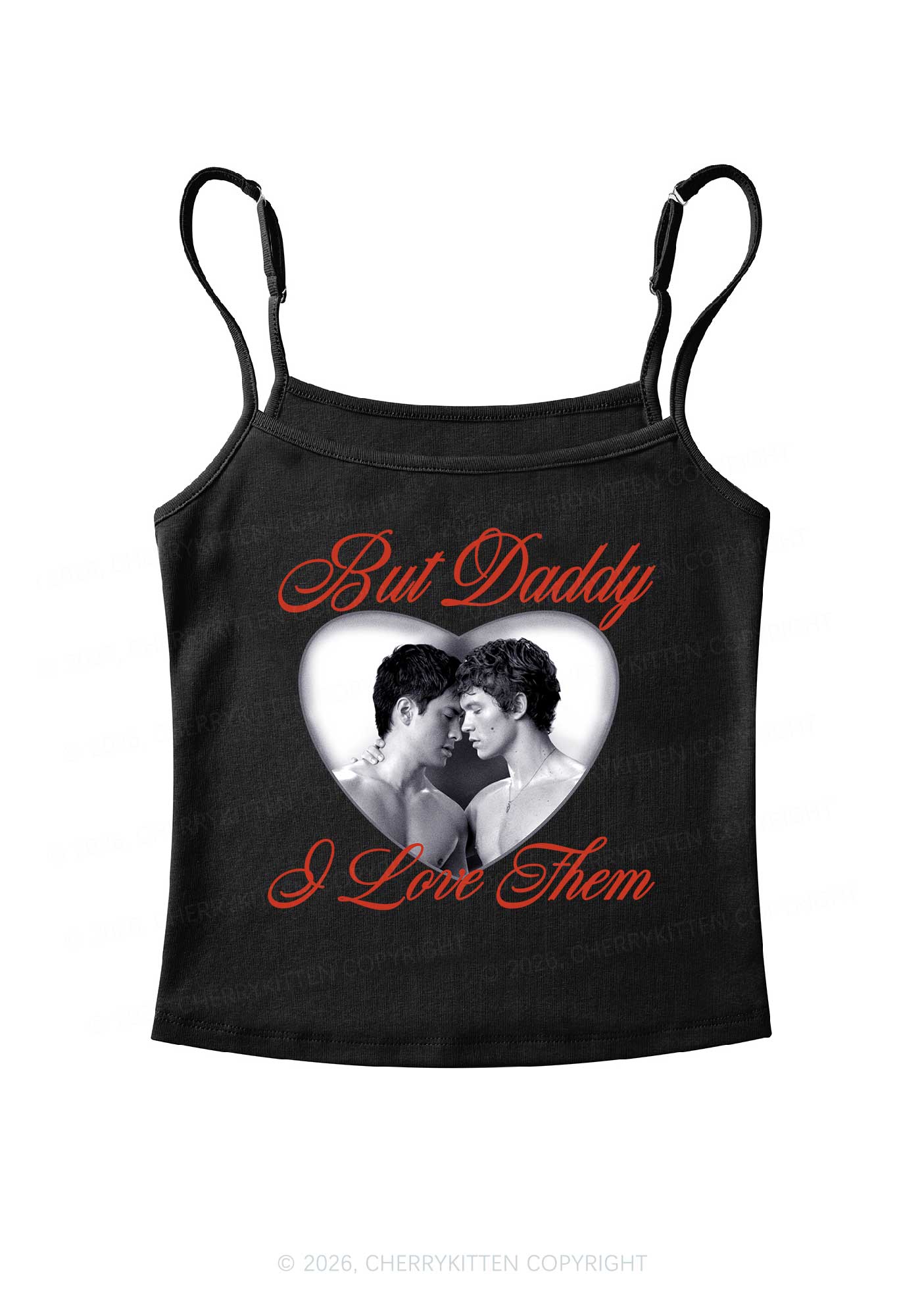 Retro But Daddy I Love Them HR Y2K Spaghetti Strap Cami Cherrykitten