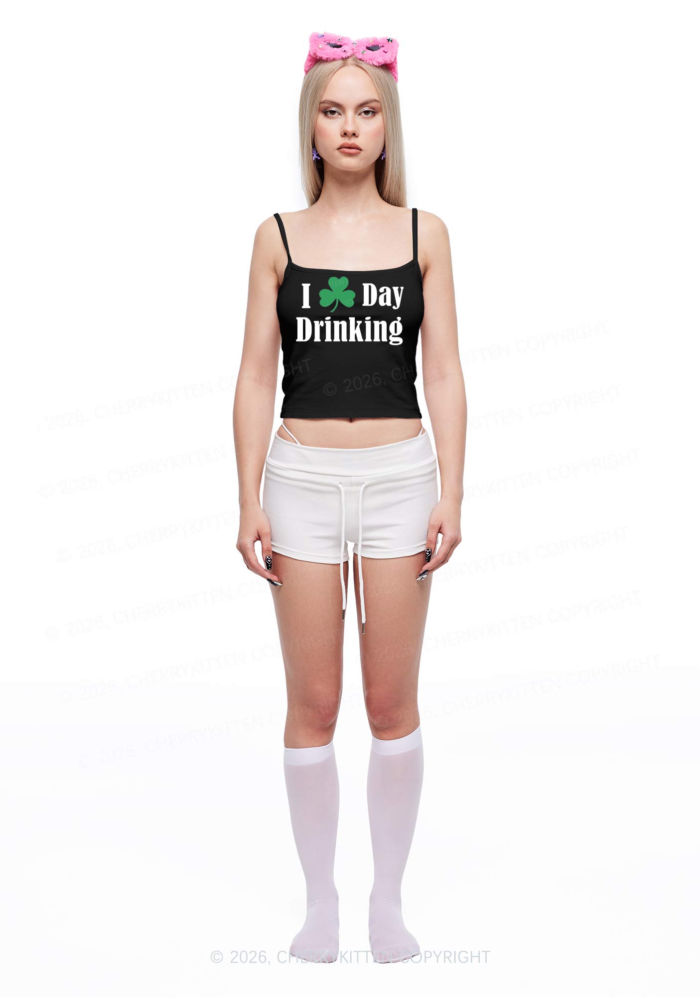 I Love Day Drinking St Patricks Y2K Spaghetti Strap Cami Cherrykitten