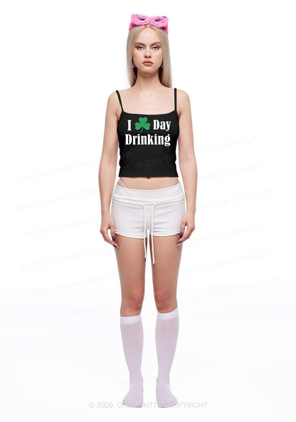 I Love Day Drinking St Patricks Y2K Spaghetti Strap Cami Cherrykitten