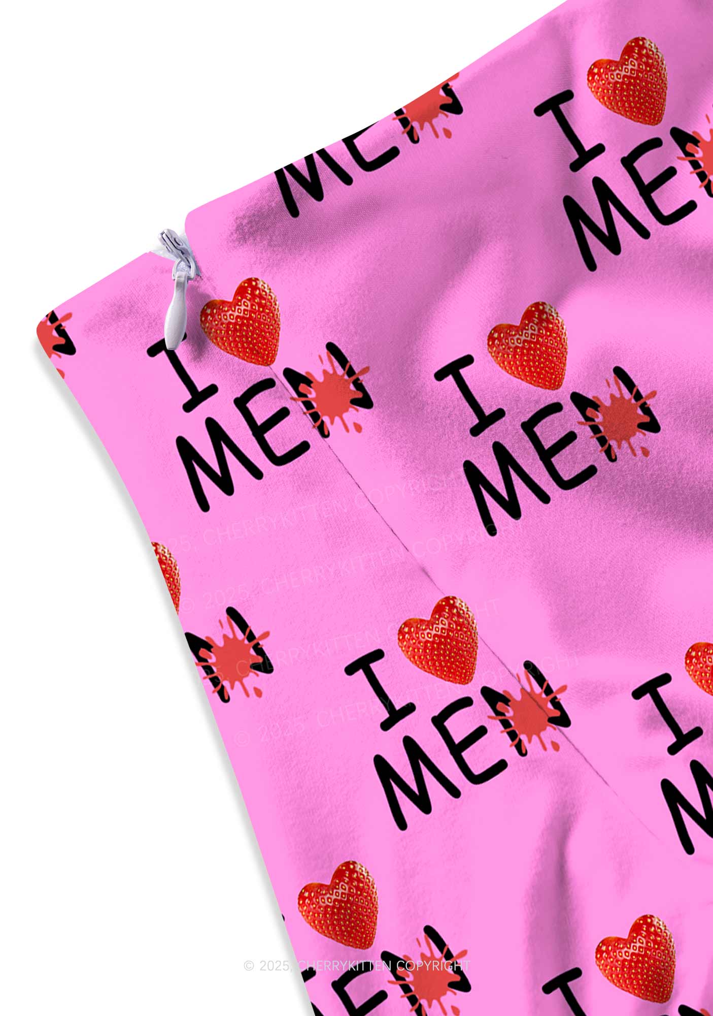 Love Me Not Men Pink Valentine's Day Y2K Print Mini Skirt Cherrykitten