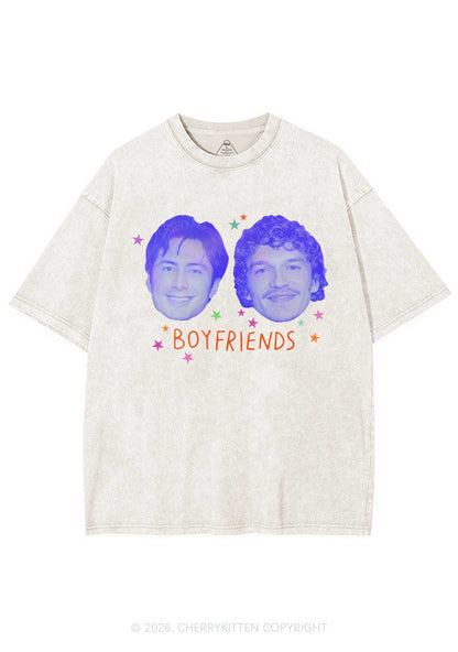 Neon Boyfriends Photo HR Y2K Shirts Washed Tee Cherrykitten