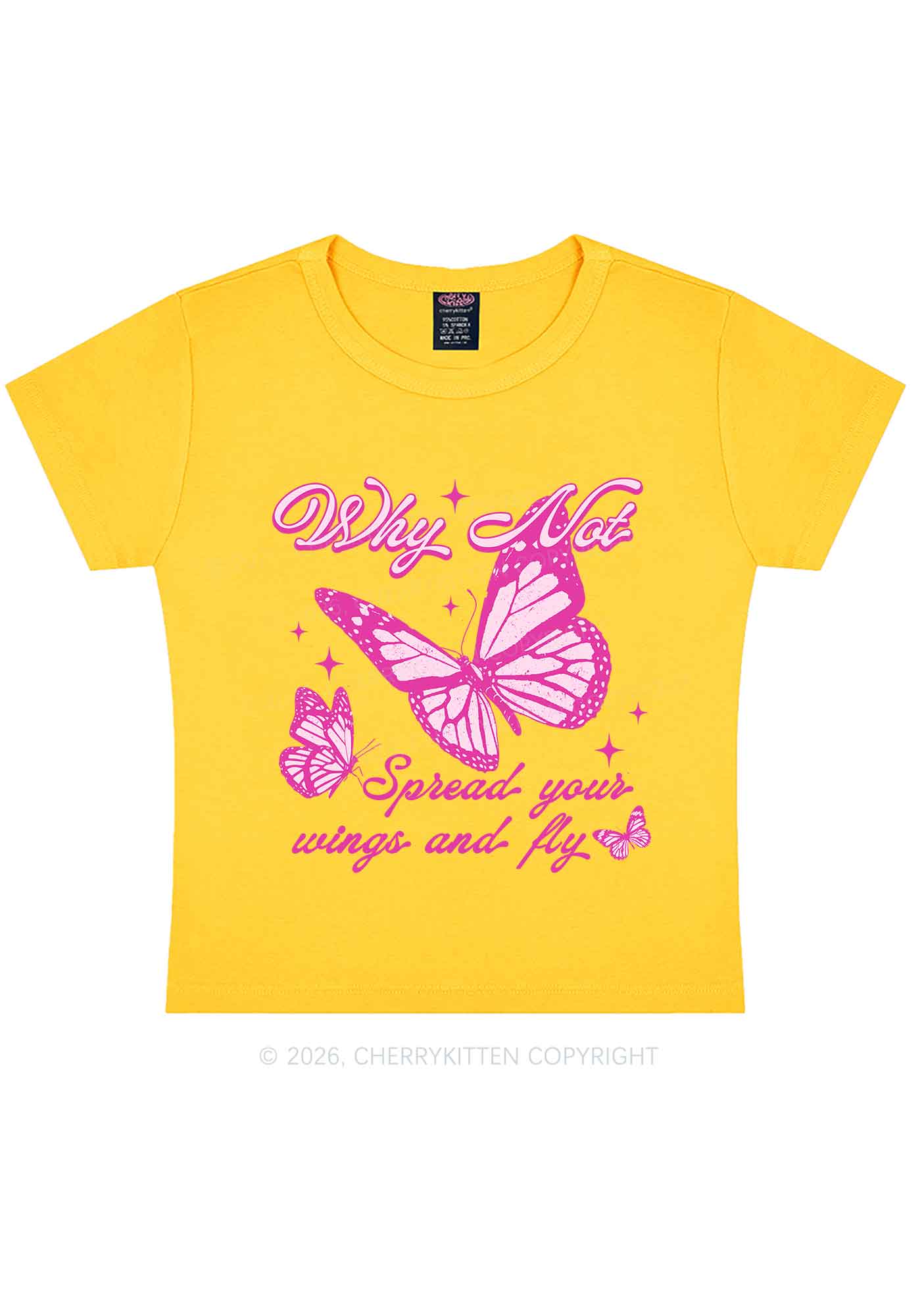 Spread Your Wings And Fly Y2K Baby Tee Cherrykitten