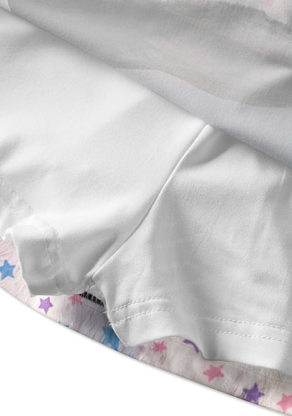 Pastel Star Cow Y2K Print Mini Skirt Cherrykitten