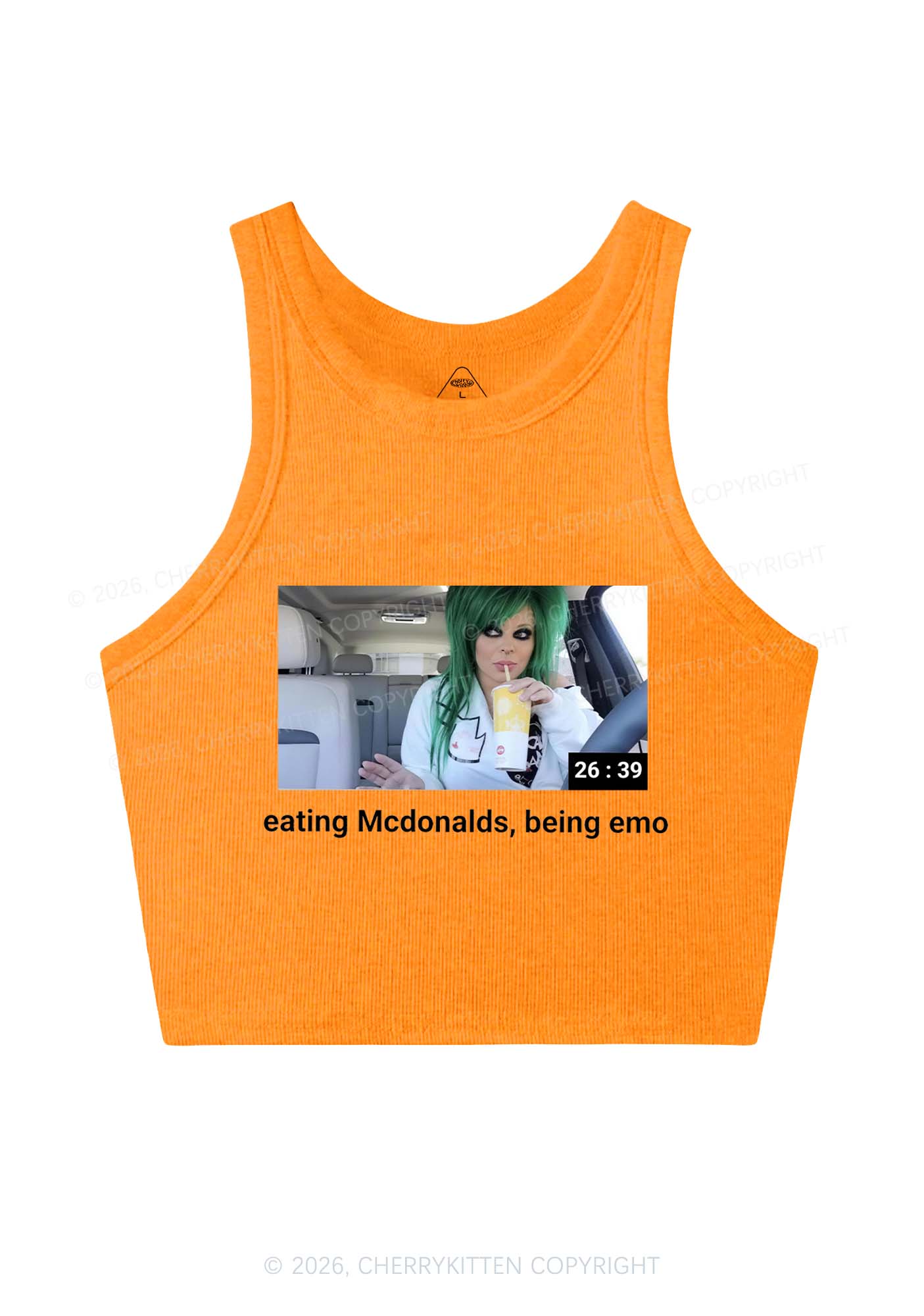 Eating Being Emo Y2K Crop Tank Top Cherrykitten