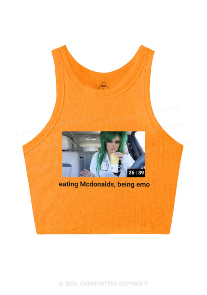Eating Being Emo Y2K Crop Tank Top Cherrykitten