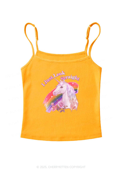 Look Straight Unicorn Pride Y2K Spaghetti Strap Cami Cherrykitten