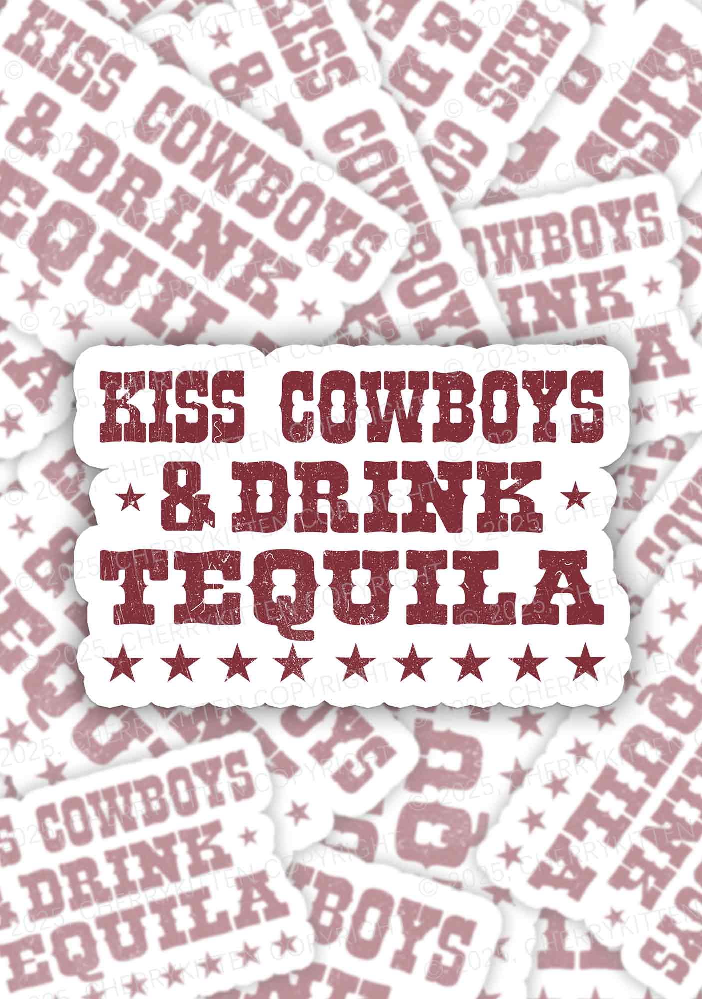 Kiss Cowboys 1Pc Y2K Sticker Cherrykitten