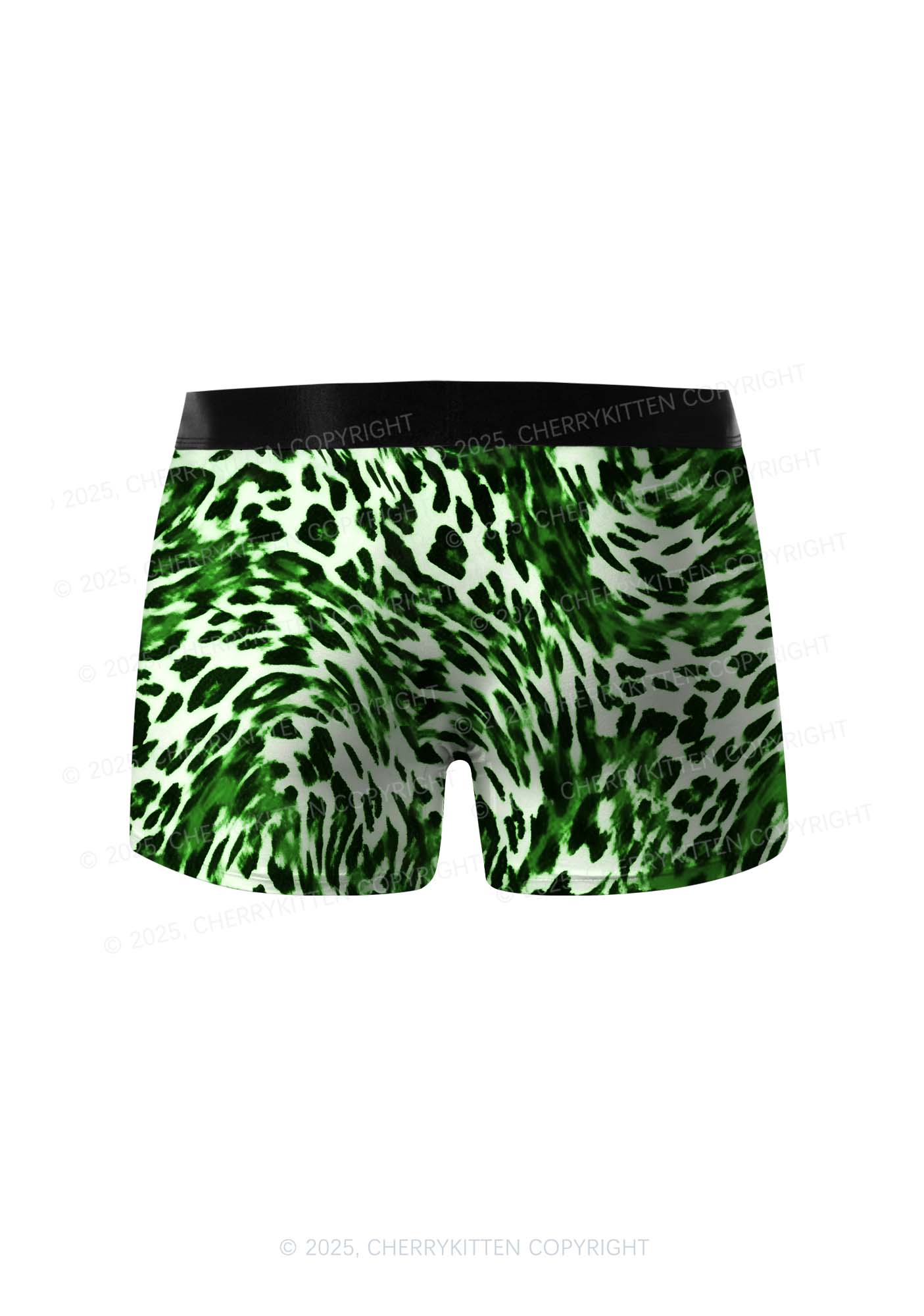 Retro Green Leopard St Patricks Y2K Print Men Boxer Briefs Cherrykitten