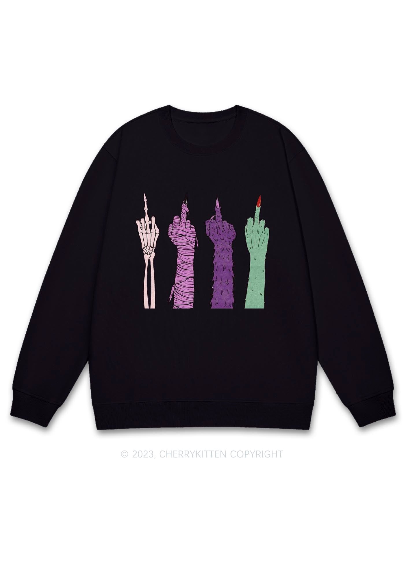 Four Monster Arms Halloween Y2K Sweatshirt Cherrykitten