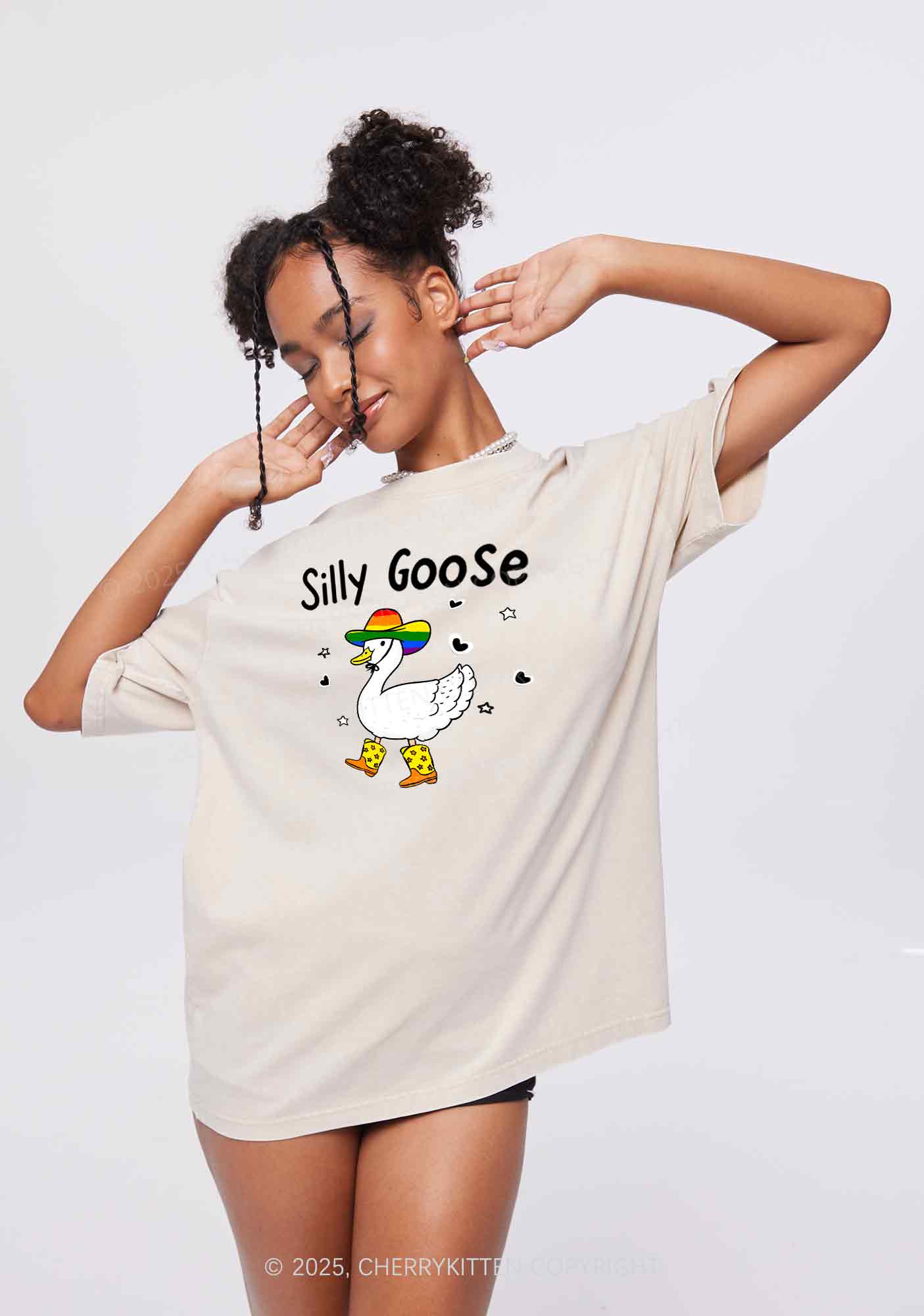 Silly Goose Pride Y2K Shirts Washed Tee Cherrykitten