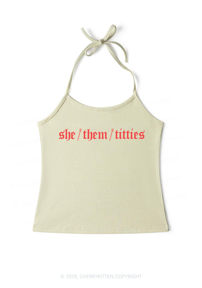 She Them Txtties Pride Y2K Halter Neck Cami Cherrykitten
