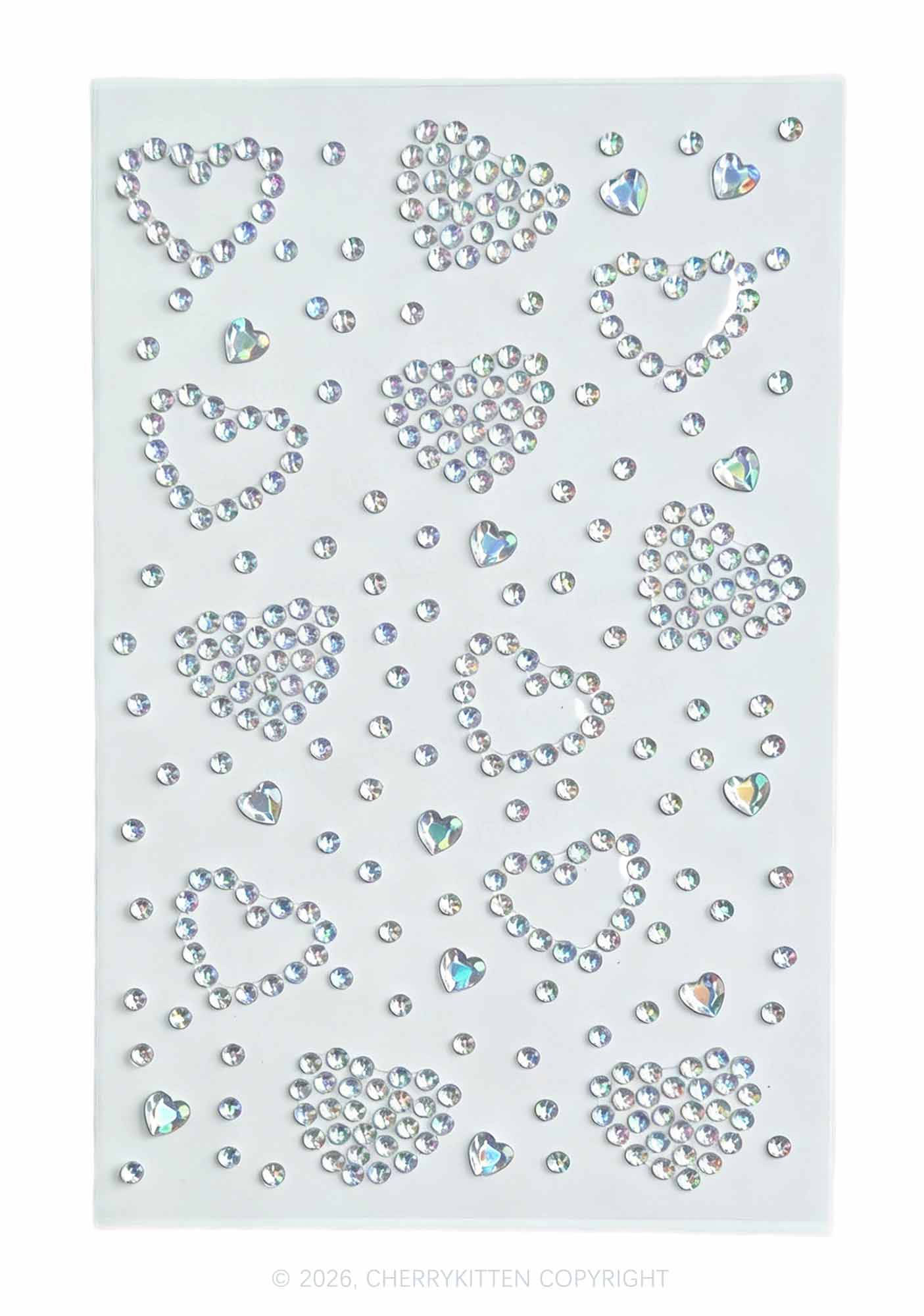 1pc Heart Rhinestone Y2K Face Sticker Cherrykitten
