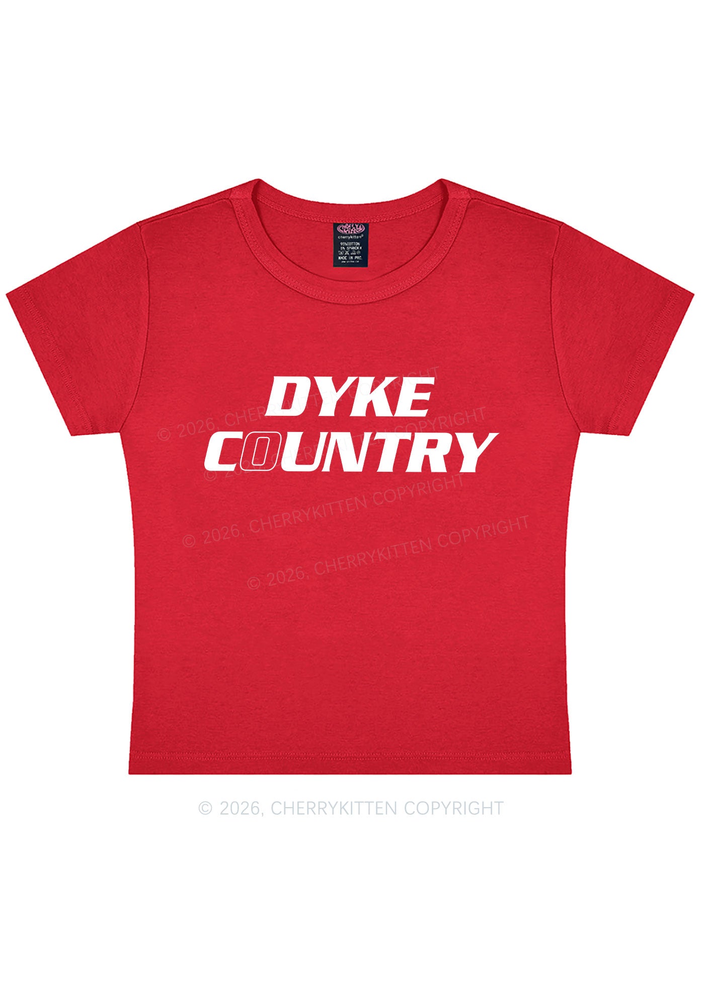 Dyke Country Pride Y2K Baby Tee Cherrykitten