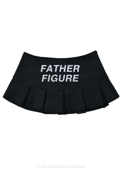 Glitter Father Figure Y2K Mini Pleated Skirts Cherrykitten
