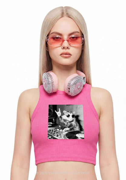 DJ Possum Y2K Crop Tank Top Cherrykitten