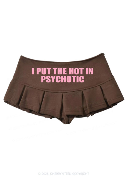 I Put The Hot In Psychotic Y2K Mini Pleated Skirts Cherrykitten