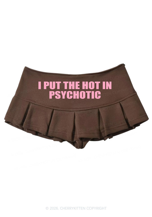 I Put The Hot In Psychotic Y2K Mini Pleated Skirts Cherrykitten