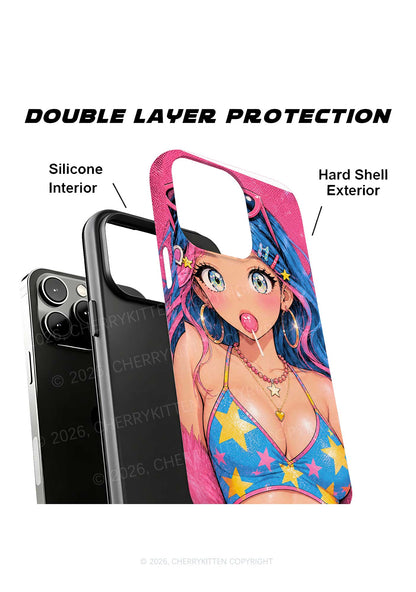 Kawaii Manga Lollipop Girl Y2K Phone Case Cherrykitten