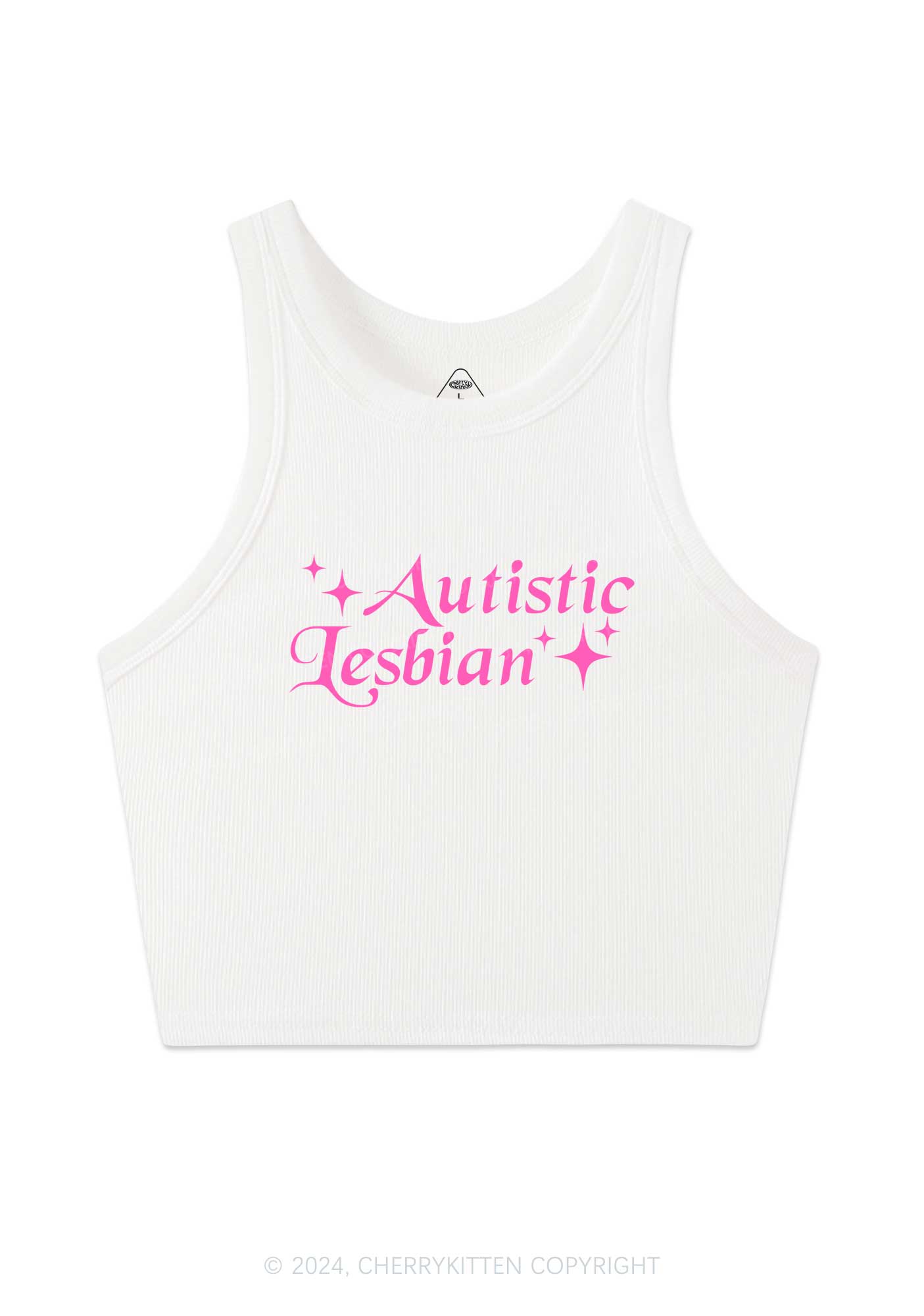 Autistic Lesbian Y2K Crop Tank Top Cherrykitten
