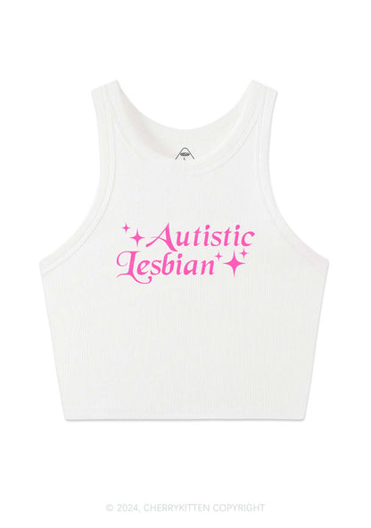 Autistic Lesbian Y2K Crop Tank Top Cherrykitten