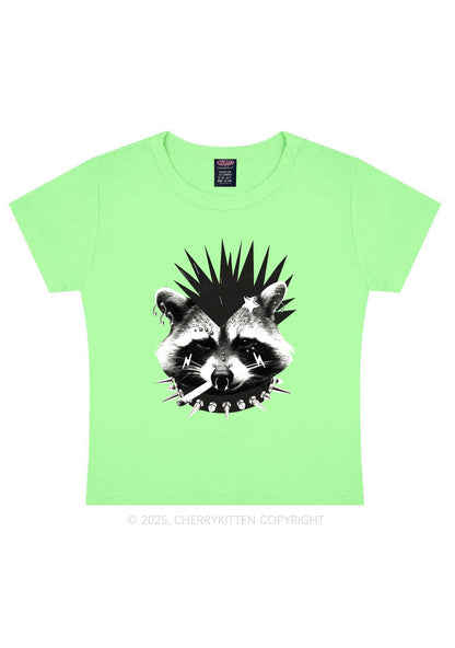 Punk Raccoon Y2K Baby Tee Cherrykitten