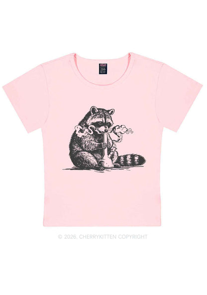 Stoned Raccoon Y2K Baby Tee Cherrykitten