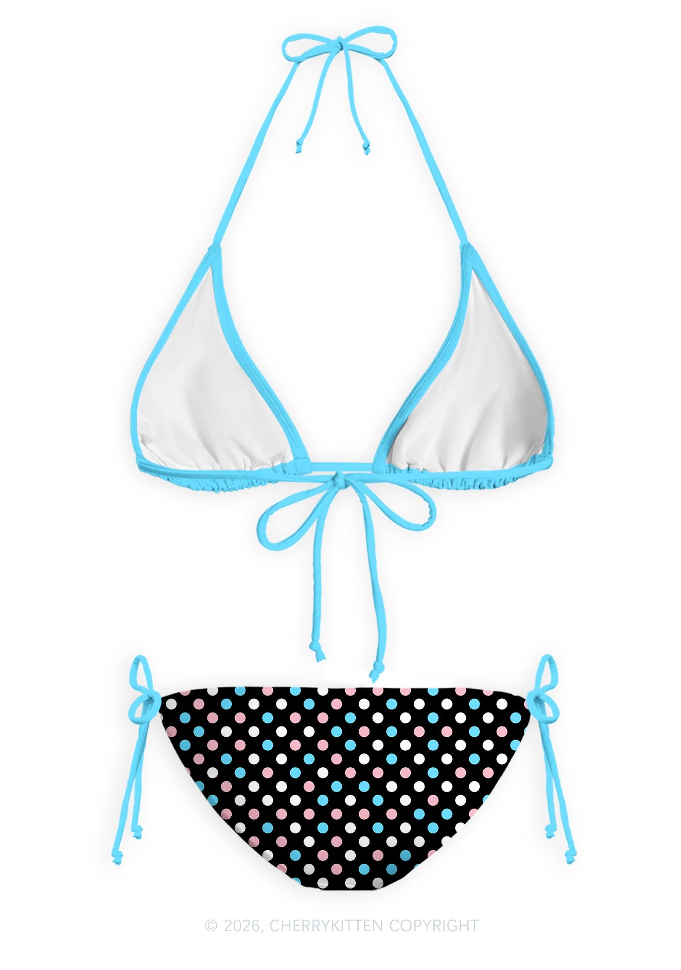 Trans Dots Pride Y2K Print Bikini Set Cherrykitten