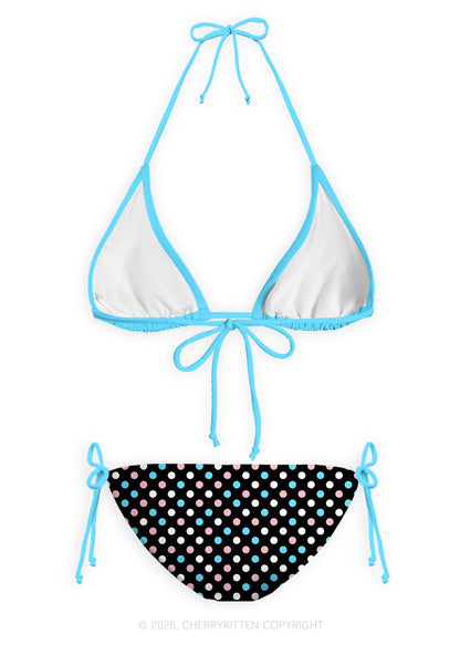 Trans Dots Pride Y2K Print Bikini Set Cherrykitten