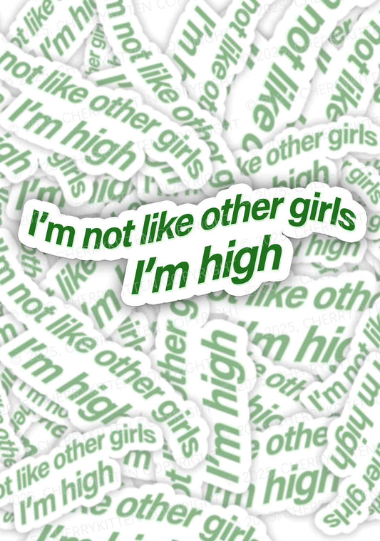 Im High Girl 1Pc Y2K Sticker Cherrykitten
