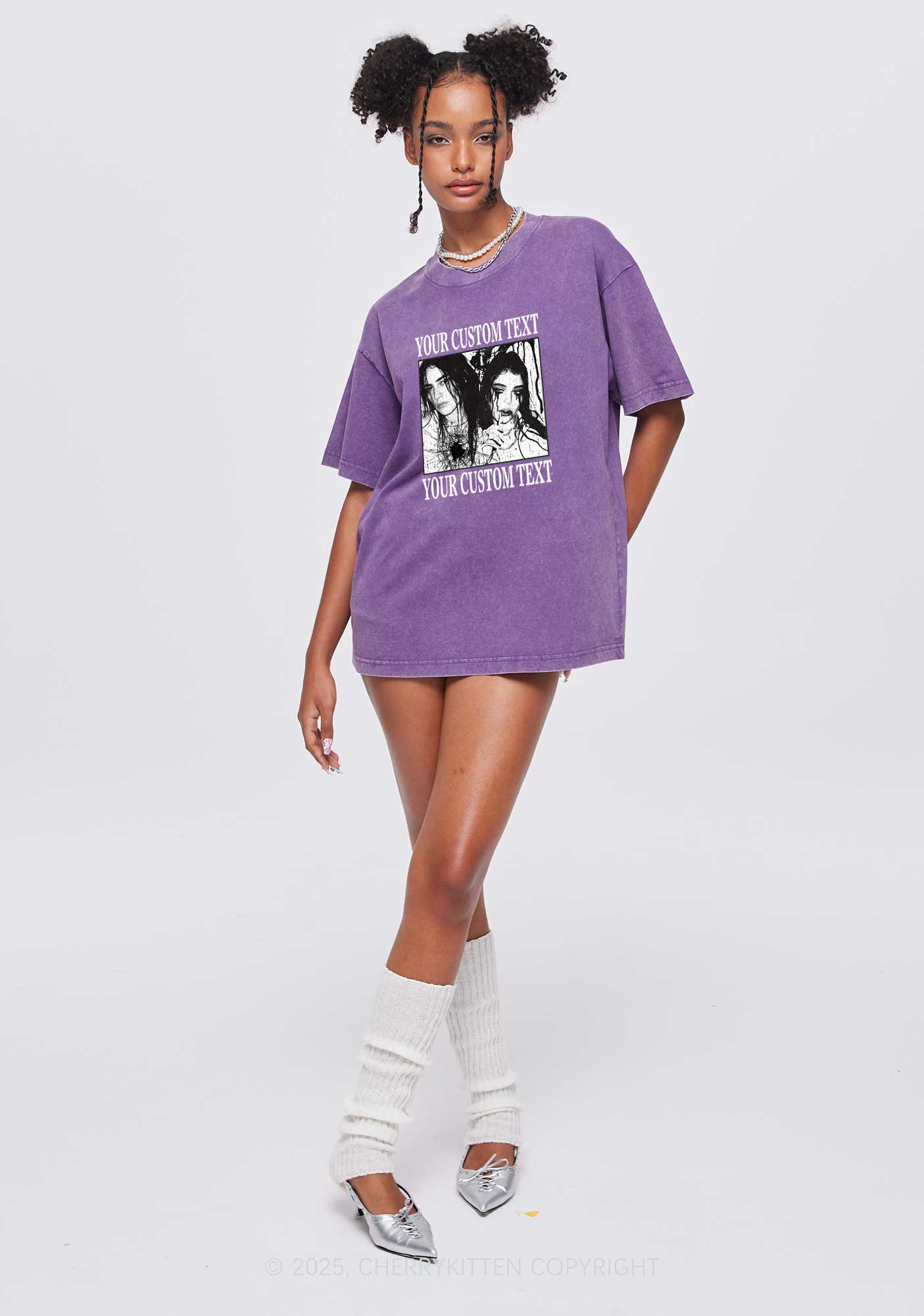 Custom Halloween Creepy Couple Y2K Shirts Washed Tee Cherrykitten
