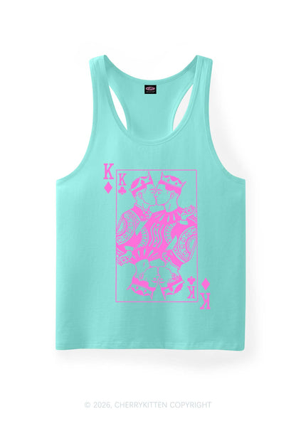 Pink Gay King Pride Y2K Men Racerback Tank Top Cherrykitten