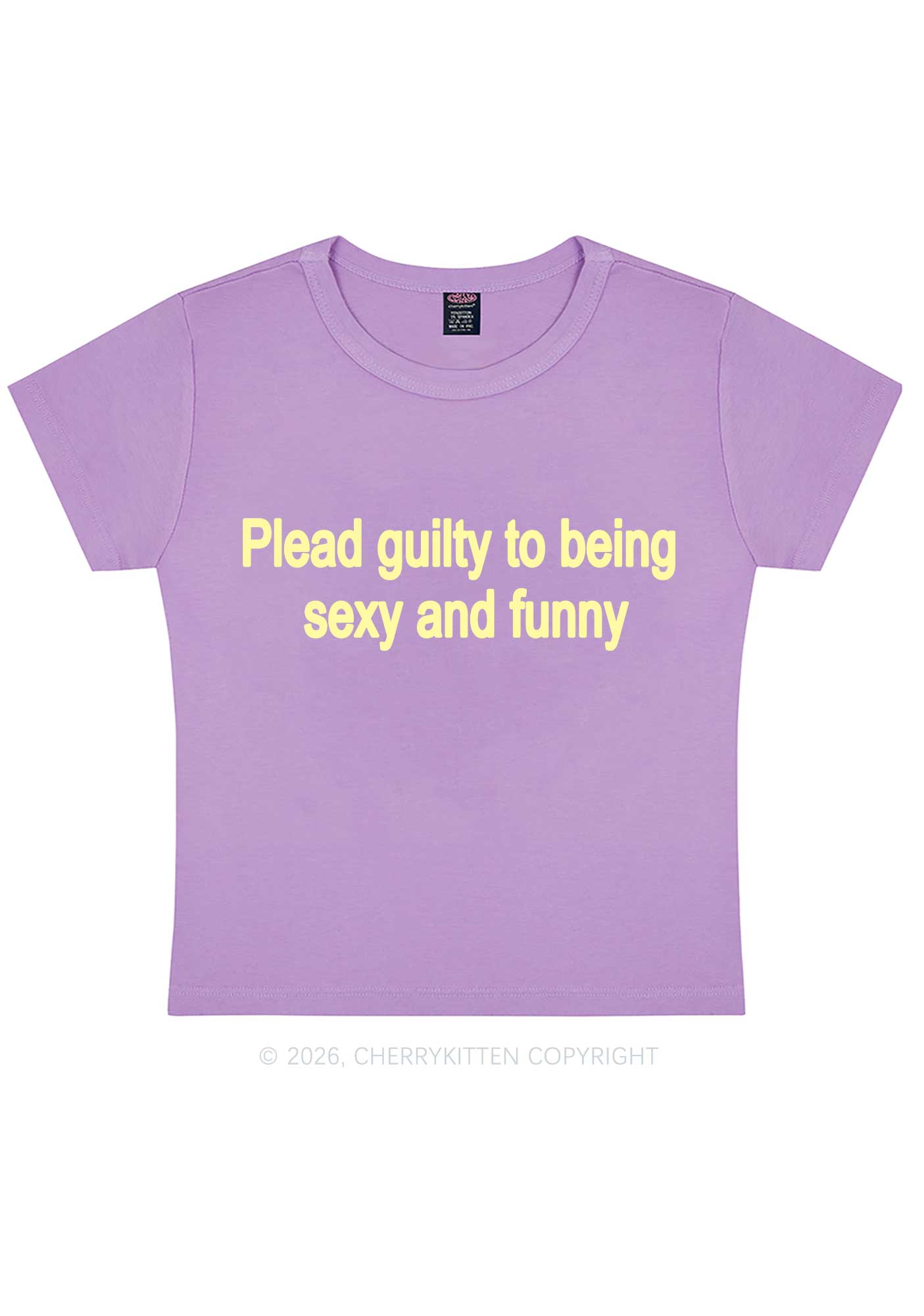 Plead Guilty To Being Funny Y2K Baby Tee Cherrykitten