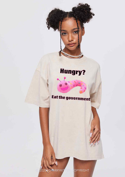 Eat The Government Y2K Shirts Washed Tee Cherrykitten
