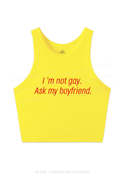 Im Not Gay Pride Y2K Crop Tank Top Cherrykitten
