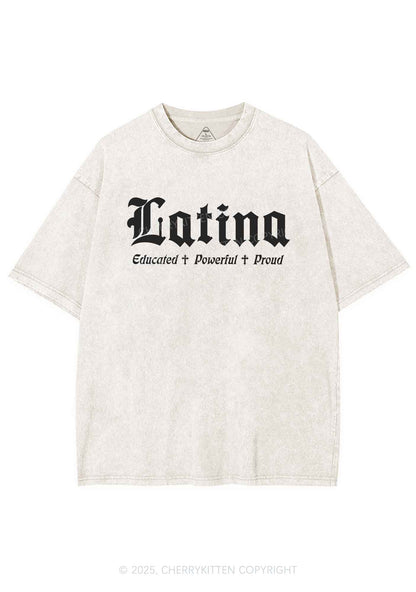 Educated Powerful Proud Latina Y2K Washed Tee Cherrykitten