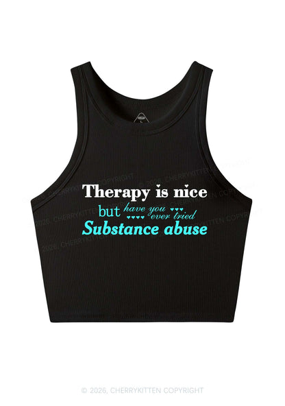 Have You Ever Tried Substance Abuse Y2K Crop Tank Top Cherrykitten