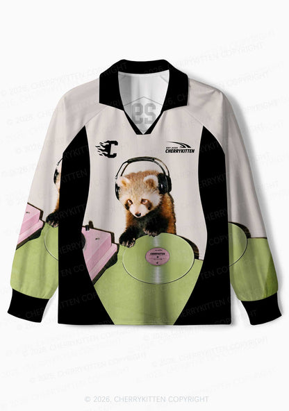 Custom Red Panda DJ Y2K Sport Long Sleeve Jersey Shirts Cherrykitten