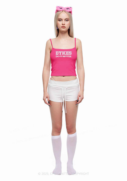 Dykes Do It Better Pride Y2K Spaghetti Strap Cami Cherrykitten