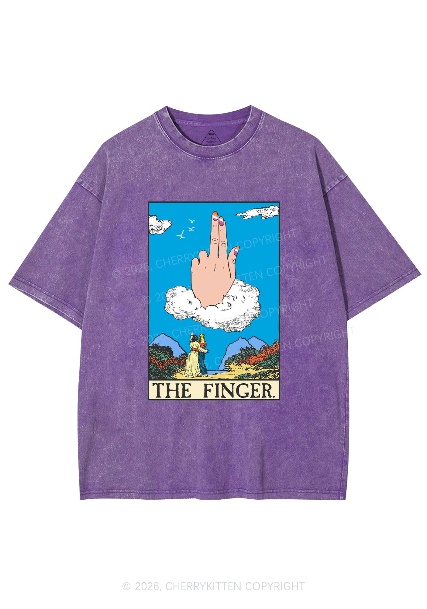 The Lesbians Finger Pride Y2K Shirts Washed Tee Cherrykitten