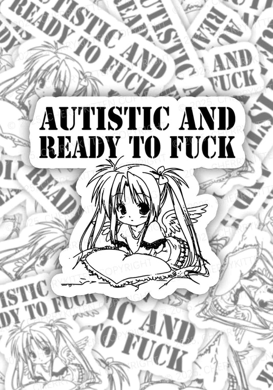 Autistic Ready To Fxxk 1Pc Y2K Sticker Cherrykitten