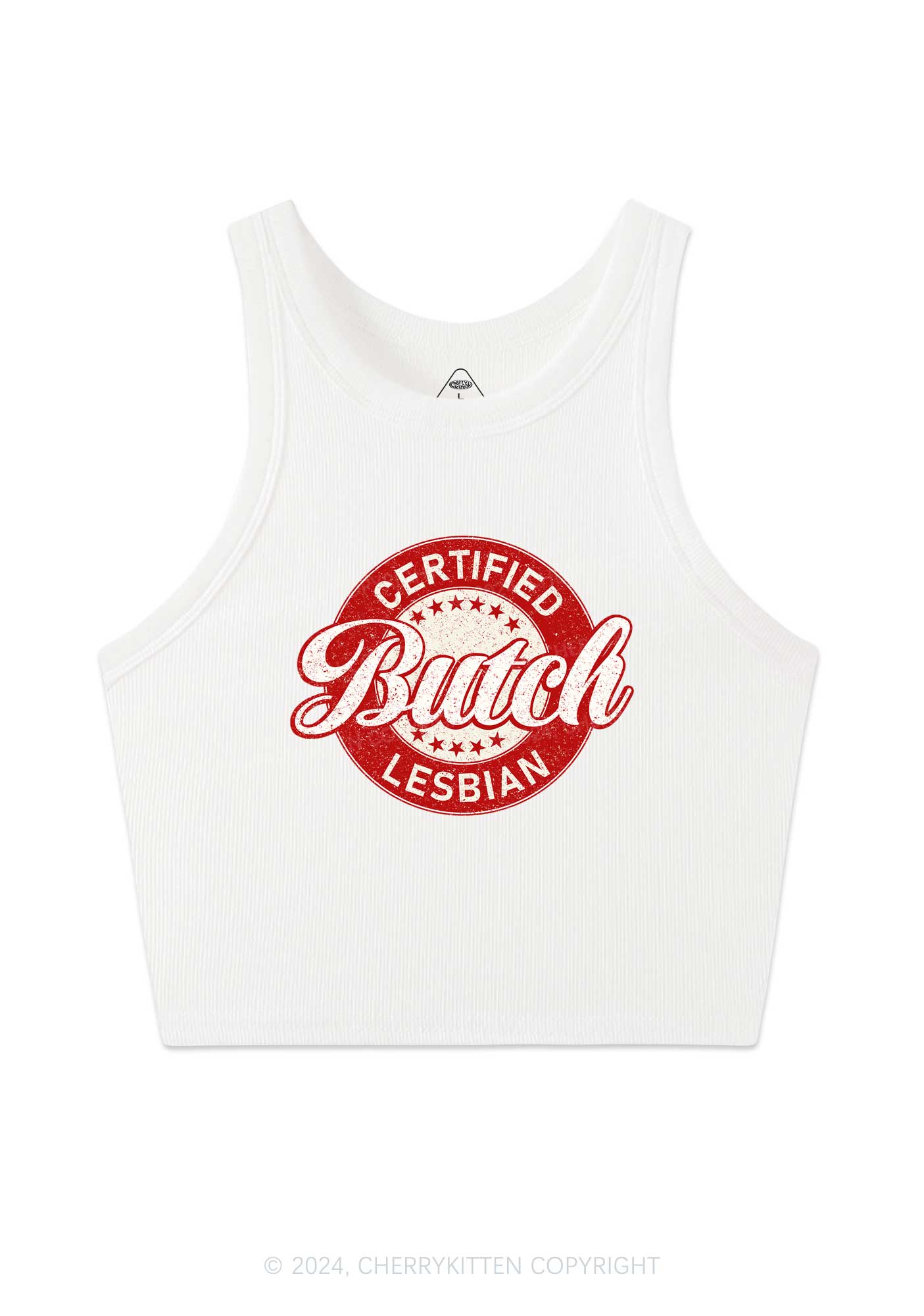Certified Butch Lesbian Y2K Crop Tank Top Cherrykitten