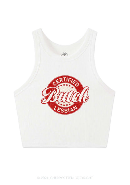 Certified Butch Lesbian Y2K Crop Tank Top Cherrykitten