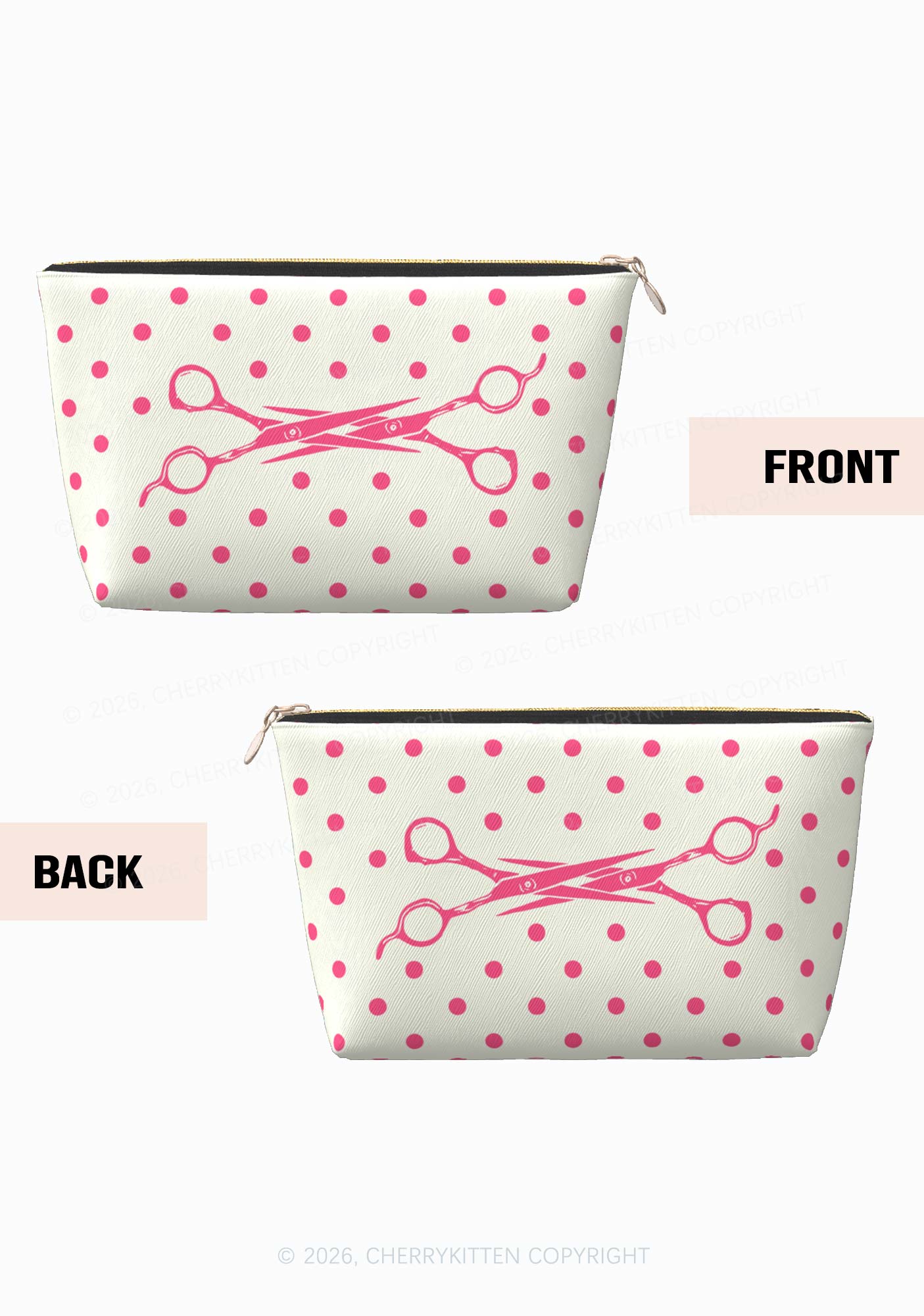 Pink Scissors Pride Y2K Makeup Bag Cherrykitten