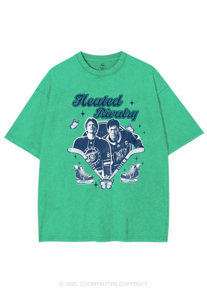 Retro Hockey Elements Y2K Shirts Washed Tee Cherrykitten