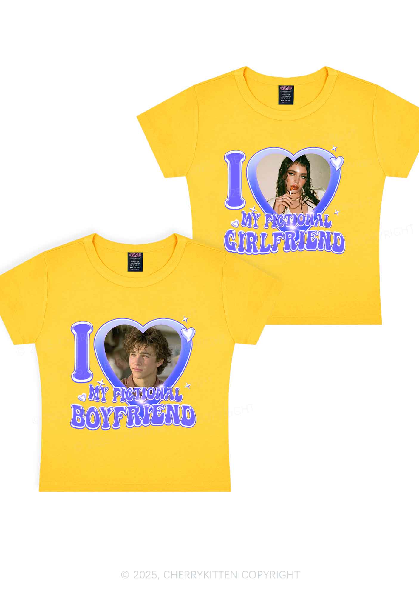 I Love My Fictional GF BF Y2K Valentine's Day Baby Tee Cherrykitten