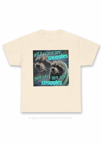 I Want Snuggles Y2K Chunky Shirt Cherrykitten