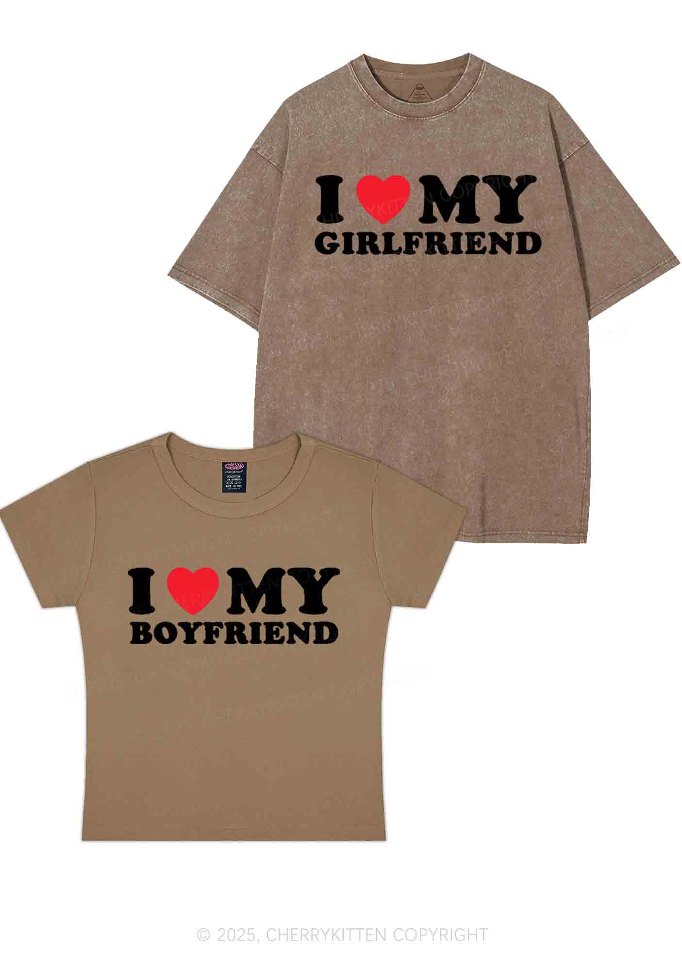 I Love GF BF Y2K Valentine's Day Couple Shirt Cherrykitten